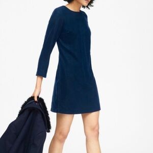 Banana Republic Navy Velvet Shift Dress